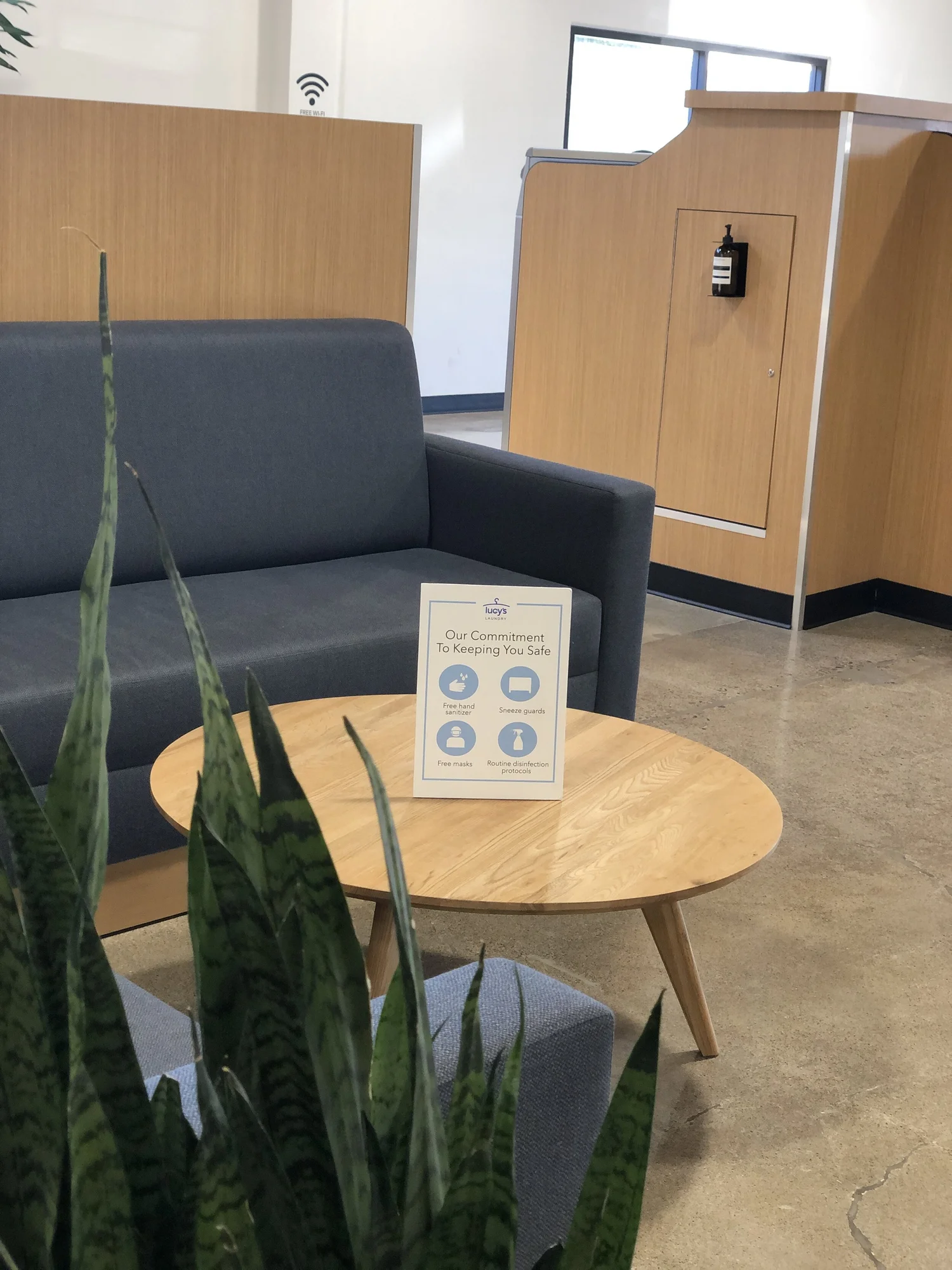 Comfortable lounge seating at Lucy's Laundry Costa Mesa